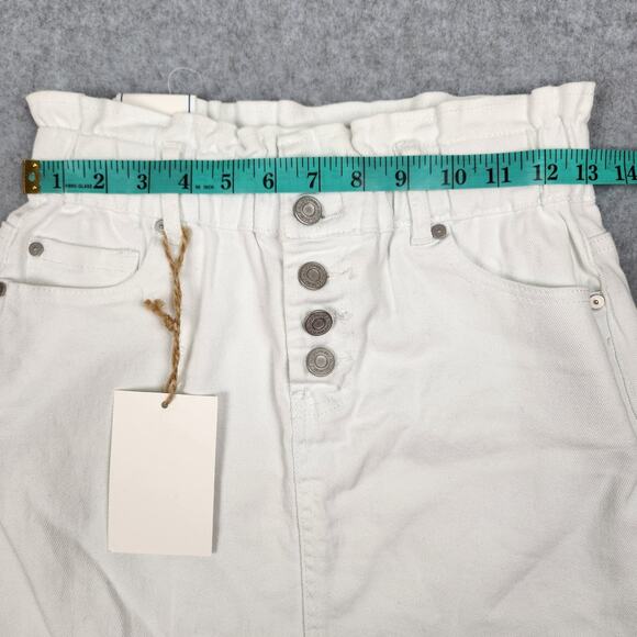 Indigo Rein Skirt Womens  Size 3 White Denim Button Fly NEW with Tags - Picture 9 of 10
